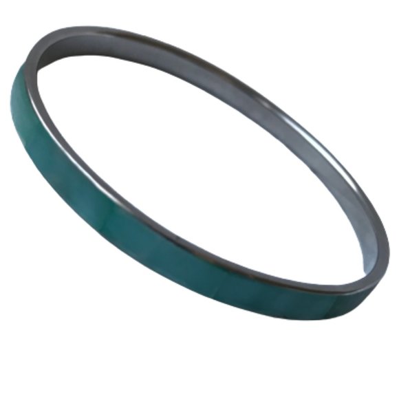 Vintage Shell Inlay Silver Boho Bangle Bracelets - Picture 8 of 16